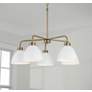 1_HomePlace Lighting Ross 5 Light Chandelier Aged Brass and White