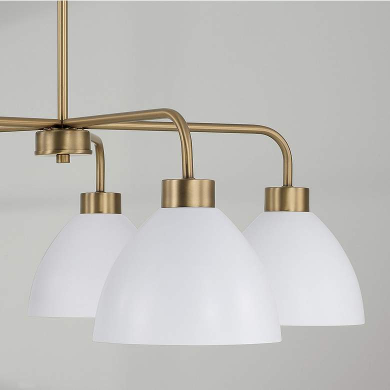 Image 3 HomePlace Lighting Ross 5 Light Chandelier Aged Brass and White more views