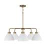 4_HomePlace Lighting Ross 5 Light Chandelier Aged Brass and White more views