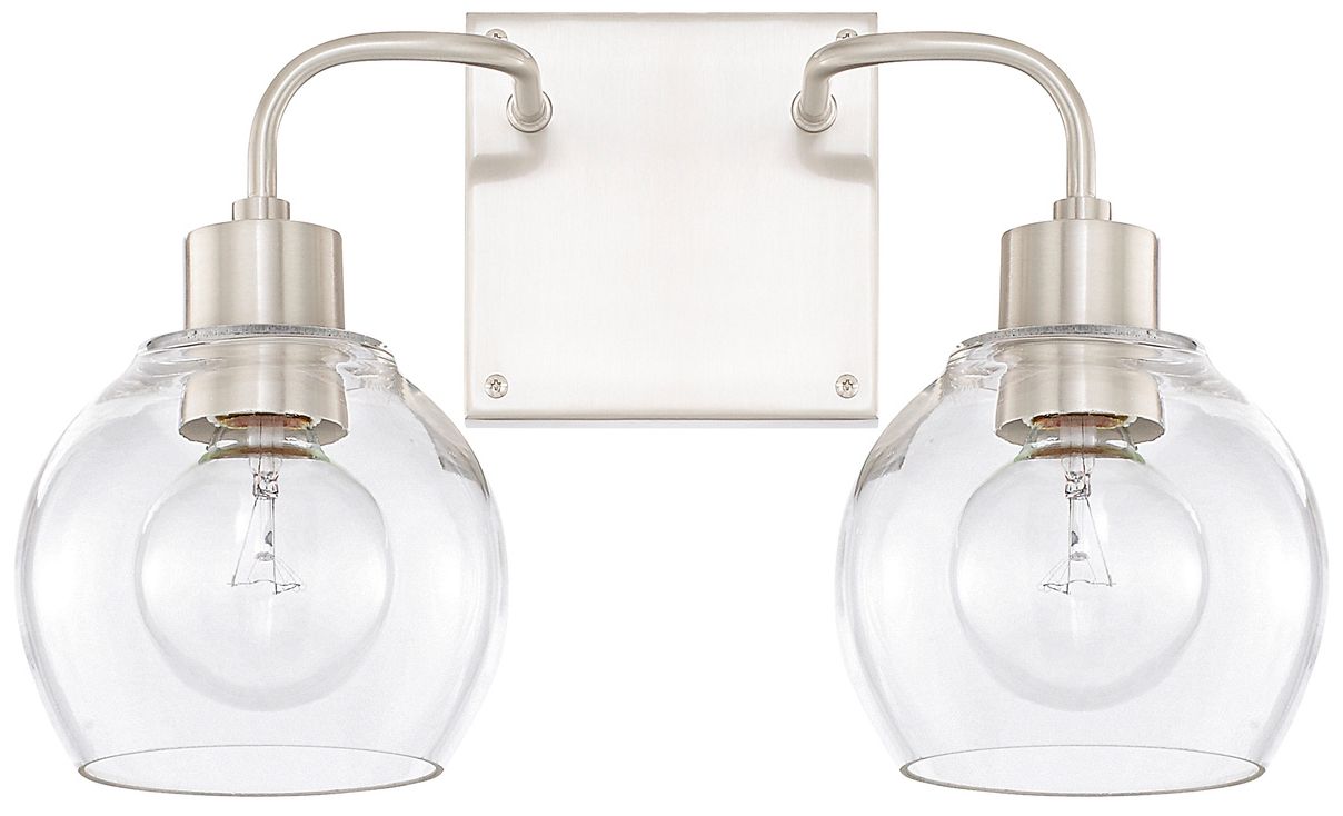 HomePlace Lighting Tanner 2 Light Vanity 15" Brushed Nickel