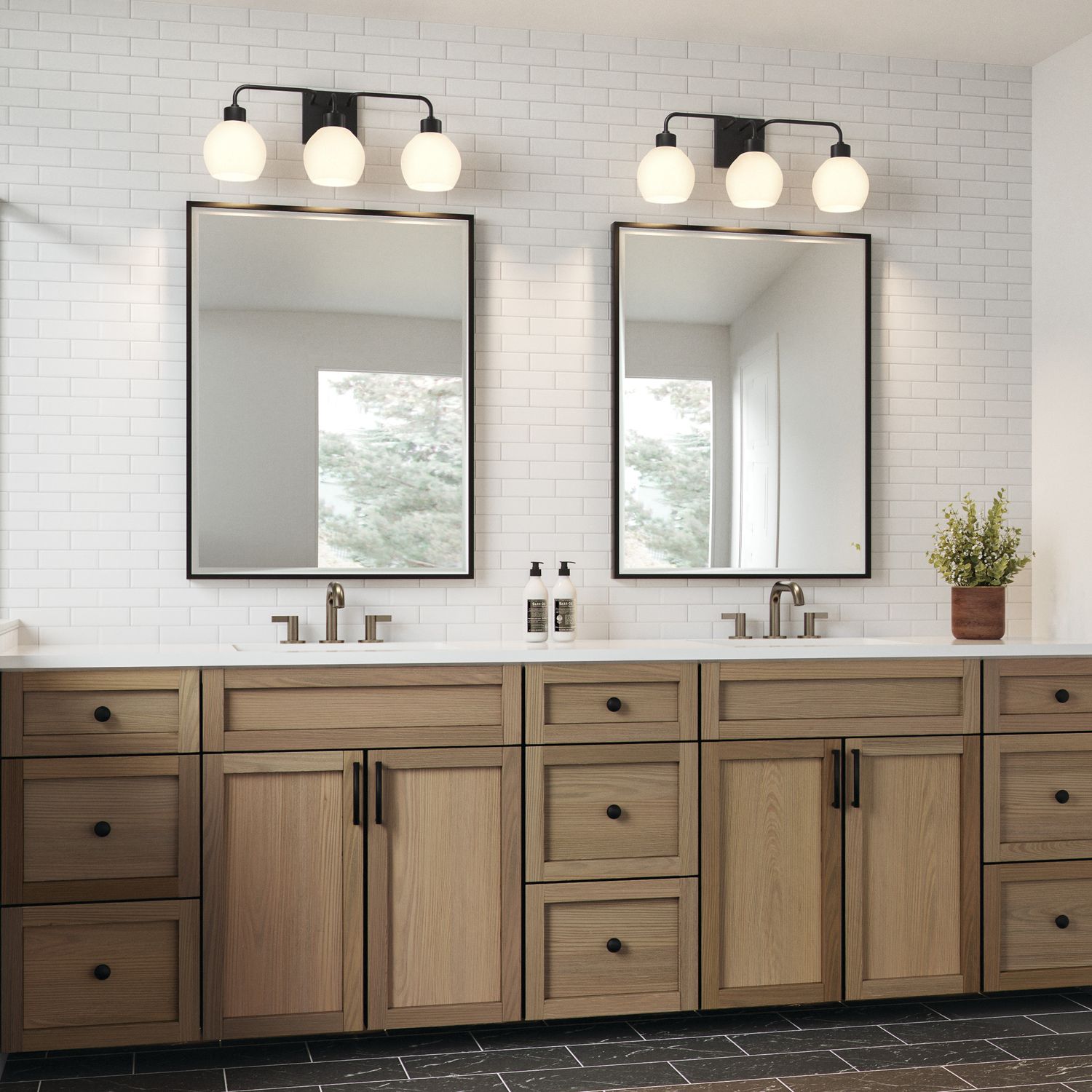 Image 2 HomePlace Lighting Tanner 3 Light Vanity Matte Black more views