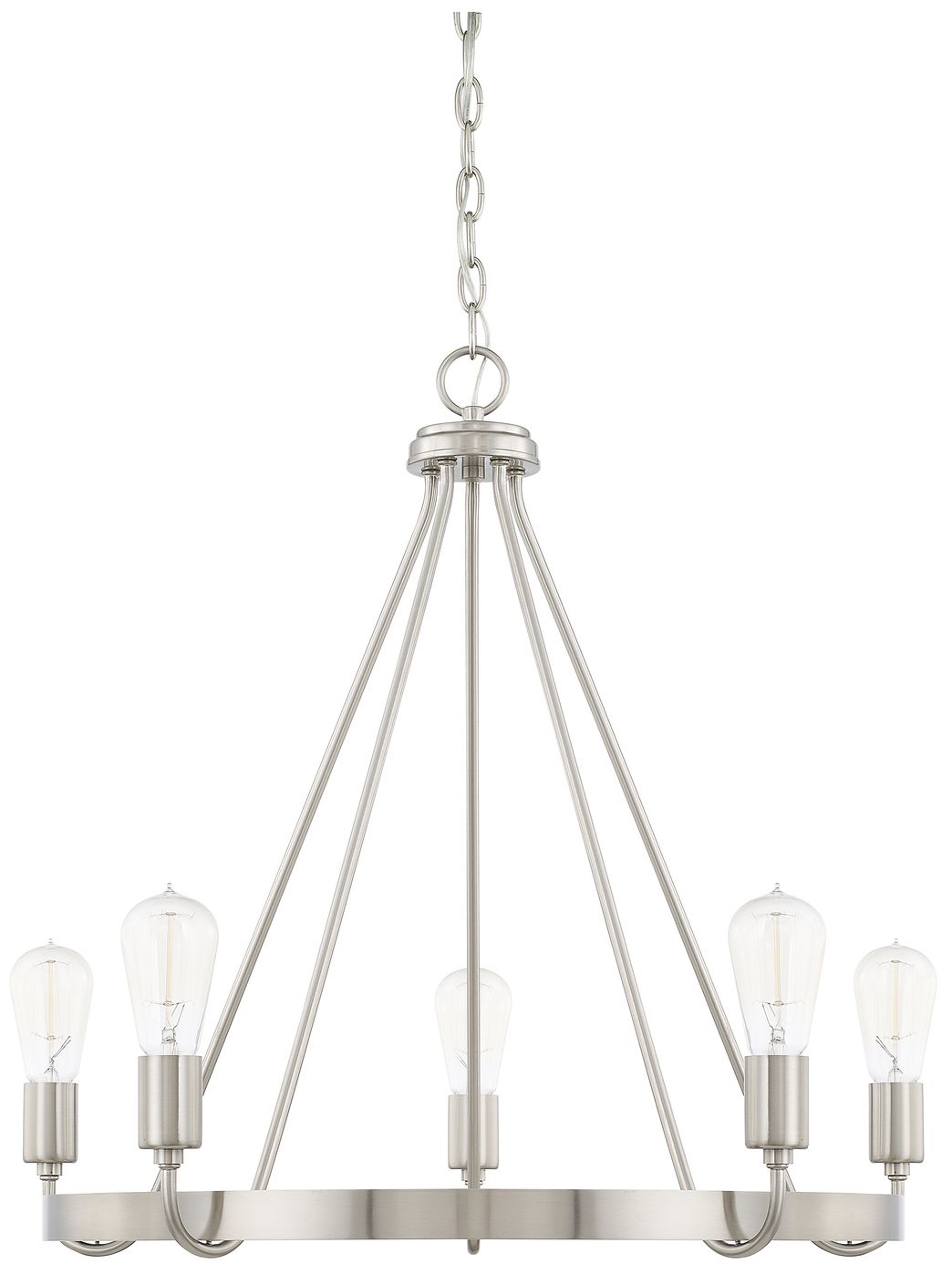 HomePlace Lighting Tanner 5 Light Chandelier 26.5" Brushed Nickel