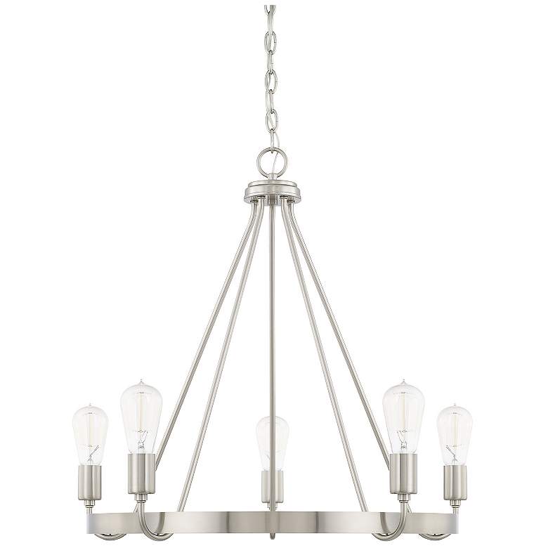 Image 1 HomePlace Lighting Tanner 5 Light Chandelier Brushed Nickel