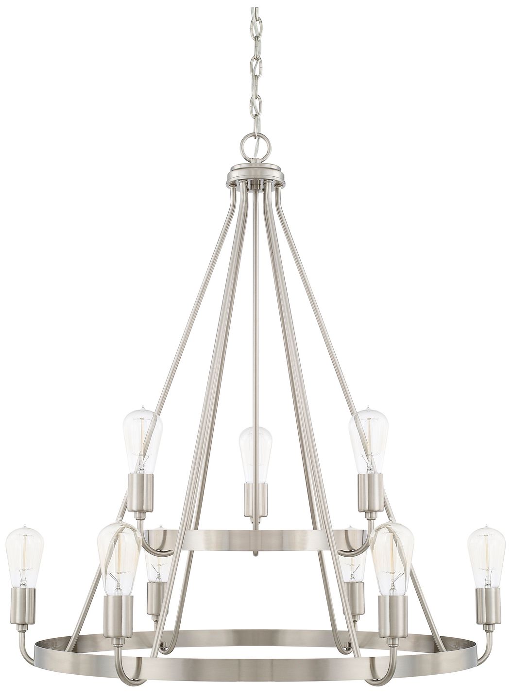 HomePlace Lighting Tanner 9 Light Chandelier 31.25" Brushed Nickel