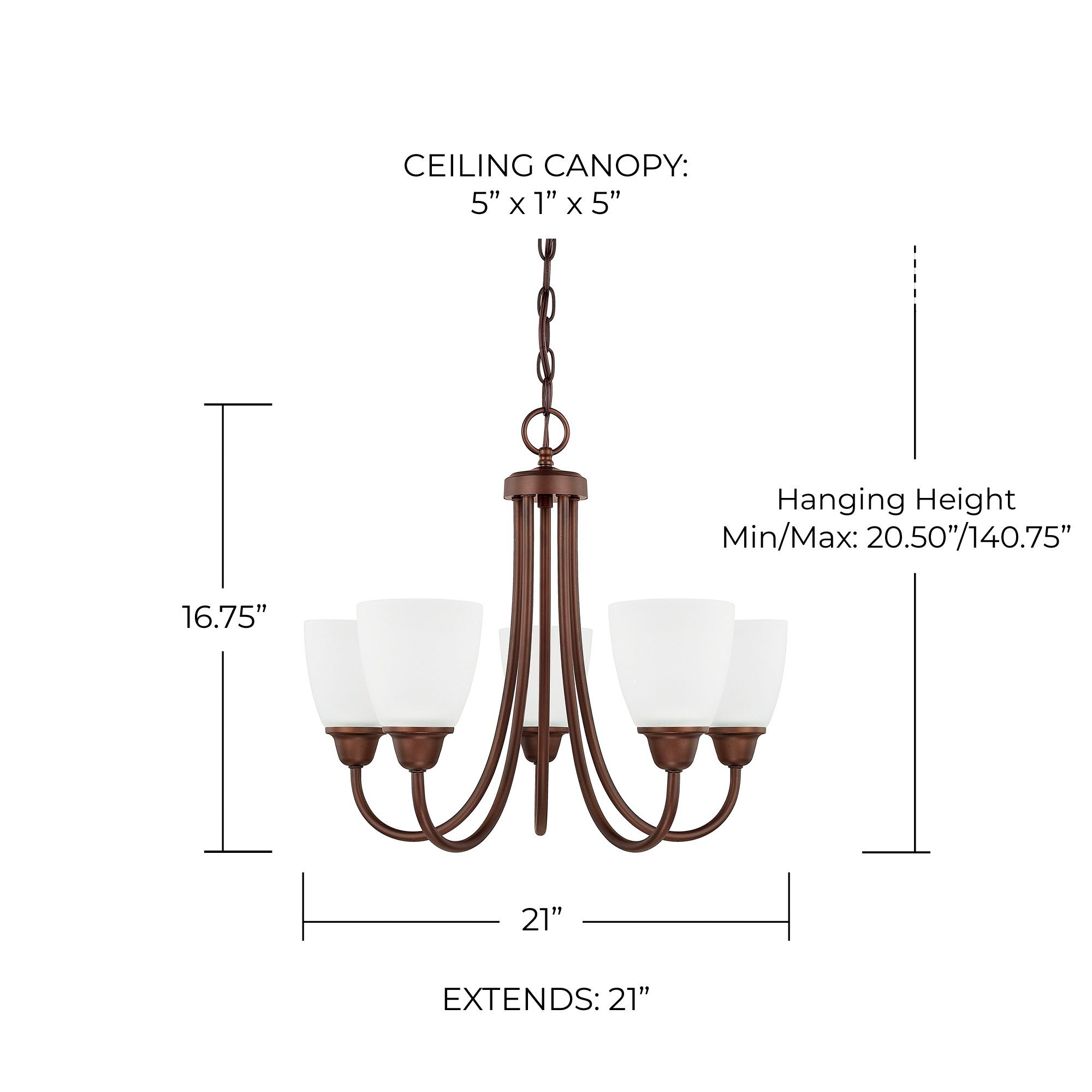 Image 2 HomePlace Lighting Trenton 5 Light Chandelier Bronze more views