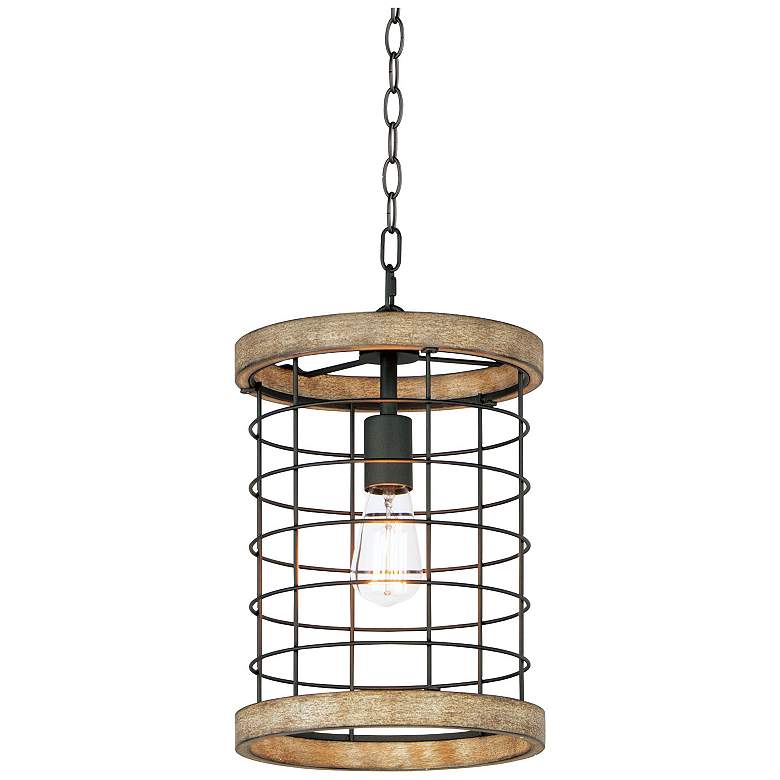 Image 1 Homestead 1 Light 10" Wide Driftwood/Black Pendant Light