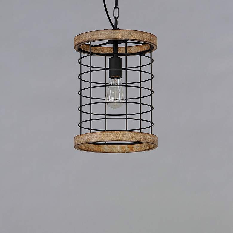 Image 2 Homestead 1 Light 10" Wide Driftwood/Black Pendant Light more views