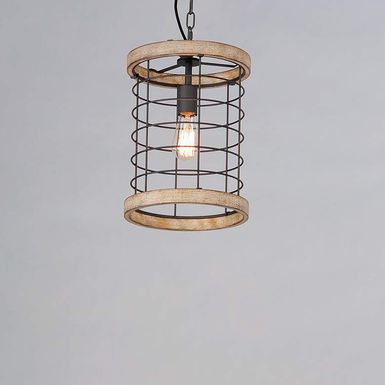 Image 4 Homestead 1 Light 10" Wide Driftwood/Black Pendant Light more views