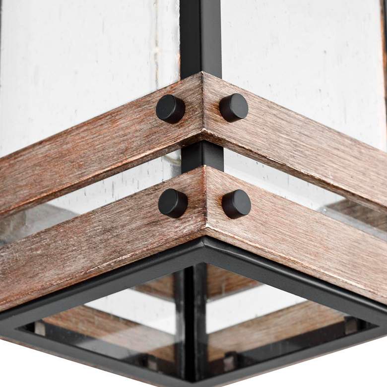 Image 5 Homestead 18 3/4"H Matte Black and Wood Outdoor Wall Light more views