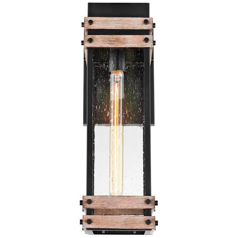 Image 6 Homestead 18 3/4"H Matte Black and Wood Outdoor Wall Light more views
