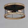 3_Homestead 2-Light 15" Wide Driftwood/Black Semi-Flush Mount Light more views