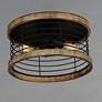 4_Homestead 2-Light 15" Wide Driftwood/Black Semi-Flush Mount Light more views
