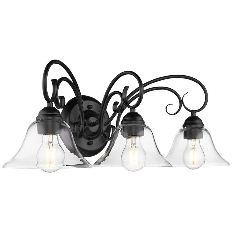 Image 1 Homestead 24 inch Wide Matte Black Metal 3-Light Bath Light