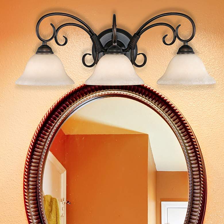 Image 1 Homestead 24" Wide Rubbed Bronze 3-Light Vanity Bath Light
