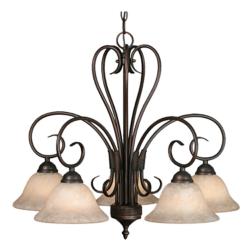 Homestead 25 1/4&quot; Rubbed Bronze 5-Light Chandelier With Tea Stone Glas