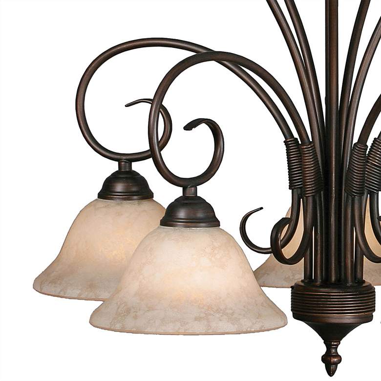 Image 2 Homestead 25 1/4 inch Rubbed Bronze 5-Light Chandelier With Tea Stone Glas more views