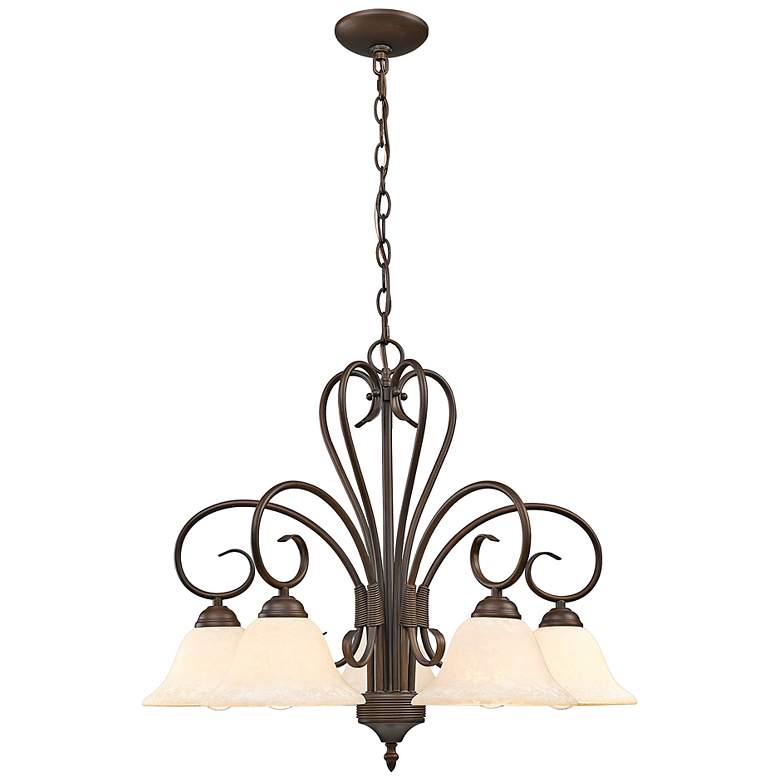Image 3 Homestead 25 1/4" Wide Rubbed Bronze 5-Light Chandelier more views