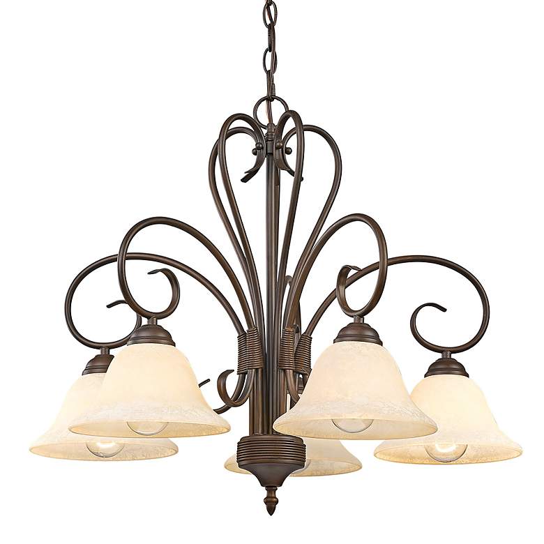 Image 4 Homestead 25 1/4" Wide Rubbed Bronze 5-Light Chandelier more views