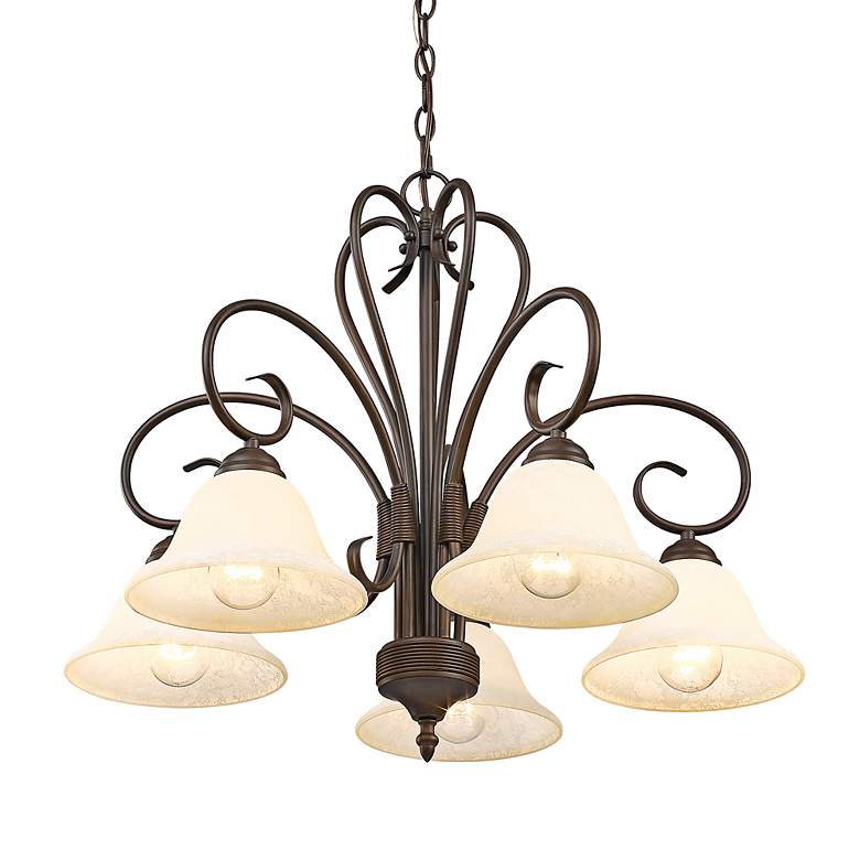 Image 5 Homestead 25 1/4" Wide Rubbed Bronze 5-Light Chandelier more views