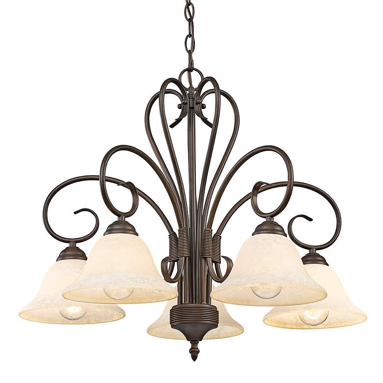 Image 6 Homestead 25 1/4" Wide Rubbed Bronze 5-Light Chandelier more views