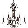 Homestead 28" Wide Rubbed Bronze 9-Light Chandelier With Drip Candlest