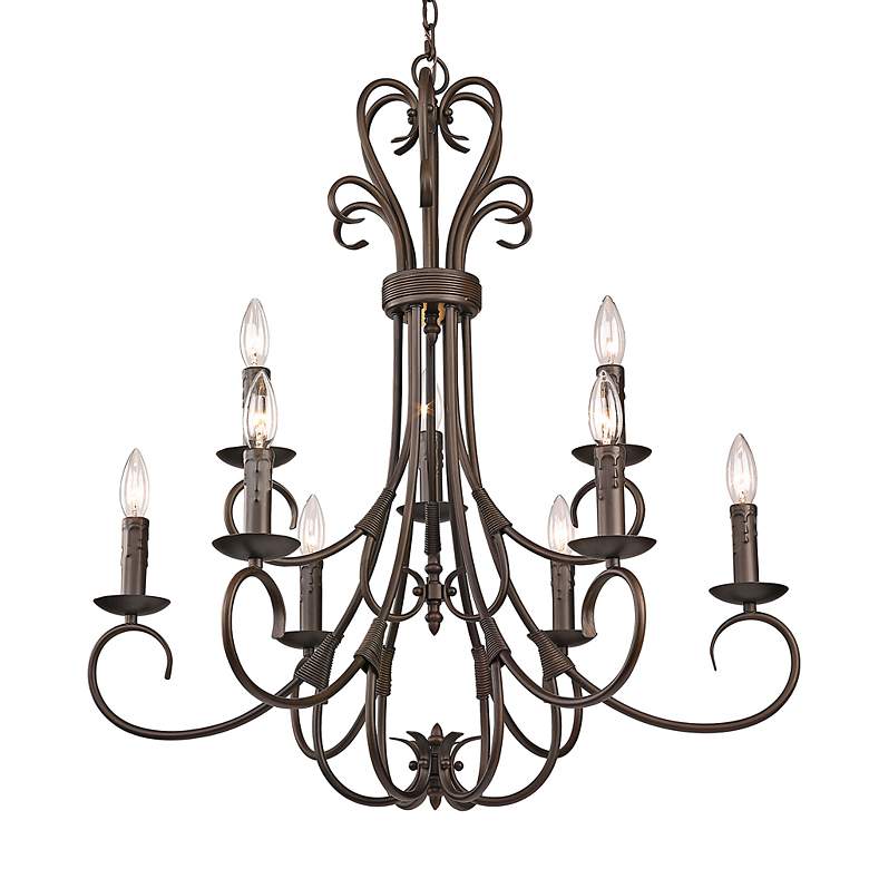 Image 5 Homestead 28"W Oil-Rubbed Bronze 9-Light 2-Tier Chandelier more views