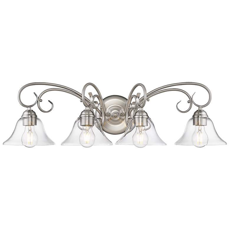 Image 1 Homestead 32" Wide 4-Light Vanity Light in Pewter with Clear Glass
