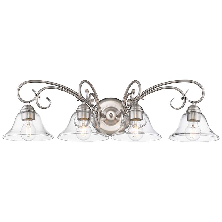 Image 2 Homestead 32" Wide 4-Light Vanity Light in Pewter with Clear Glass more views