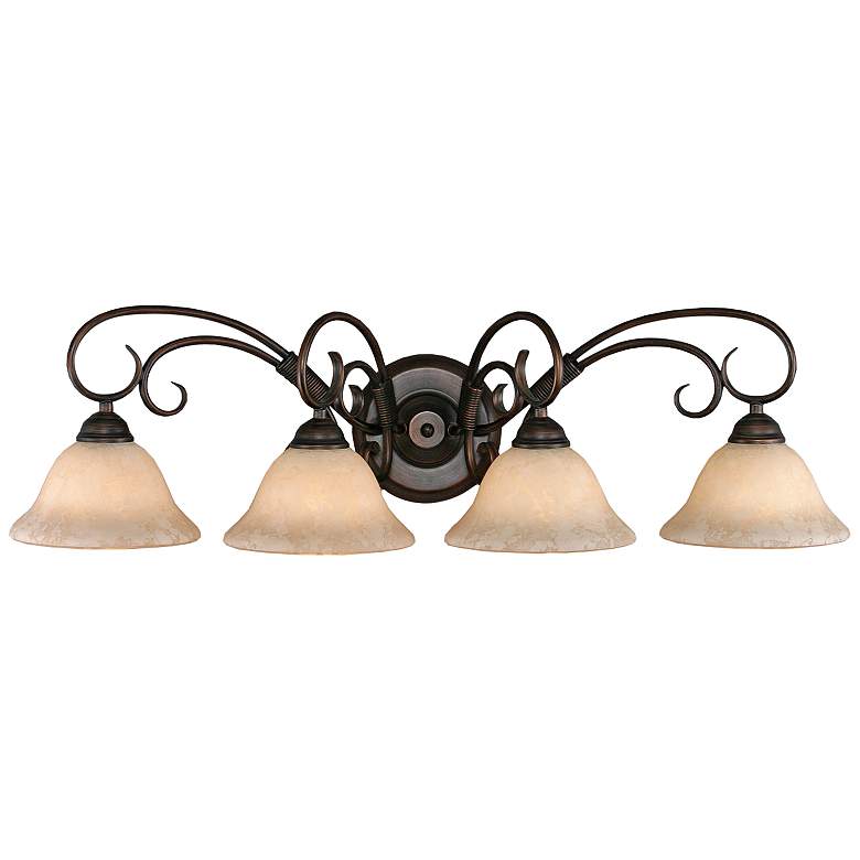 Image 2 Homestead 32" Wide Rubbed Bronze 4-Light Bath Light