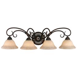 Homestead 32" Wide Rubbed Bronze 4-Light Bath Light