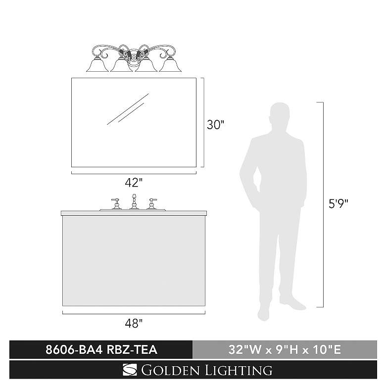 Image 7 Homestead 32" Wide Rubbed Bronze 4-Light Bath Light more views