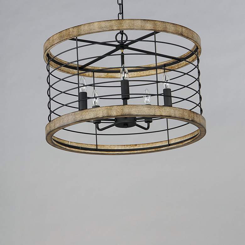 Image 2 Homestead 5-Light 24" Wide Driftwood/Black Chandelier more views