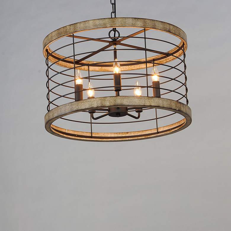 Image 3 Homestead 5-Light 24" Wide Driftwood/Black Chandelier more views