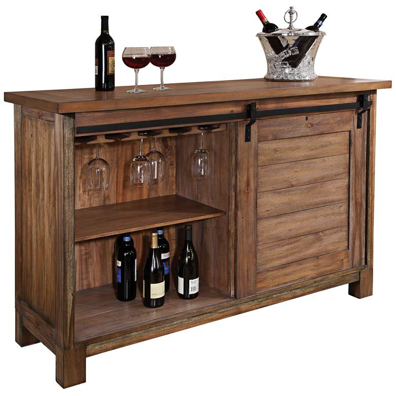 Image 1 Homestead 52 inch Wide Barn Door Wine and Bar Cabinet