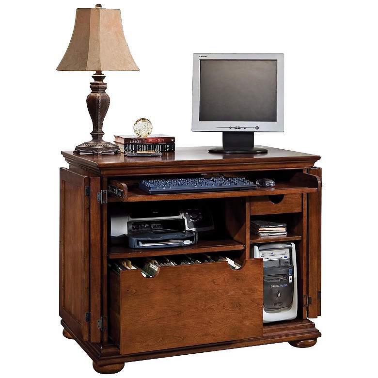 Image 1 Homestead Warm Oak Compact Office Cabinet