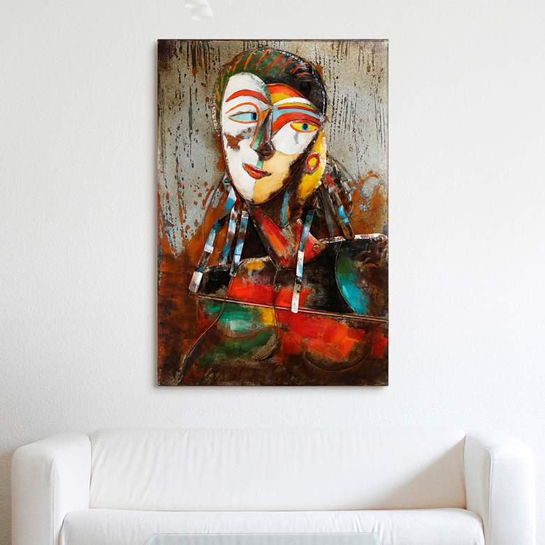 Image 2 Homme 1 60" High Mixed Media Metal Dimensional Wall Art