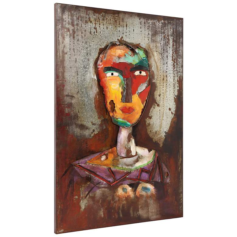Image 2 Homme 2" Mixed Media Iron Hand Painted Dimensional Wall Art more views