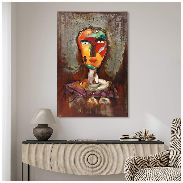 Image 3 Homme 2" Mixed Media Iron Hand Painted Dimensional Wall Art more views
