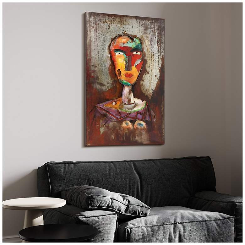 Image 5 Homme 2" Mixed Media Iron Hand Painted Dimensional Wall Art more views