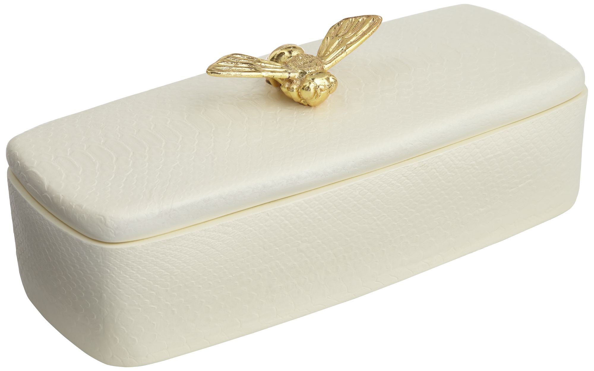 Image 2 Honey Bee Matte White Rectangular Box with Lid
