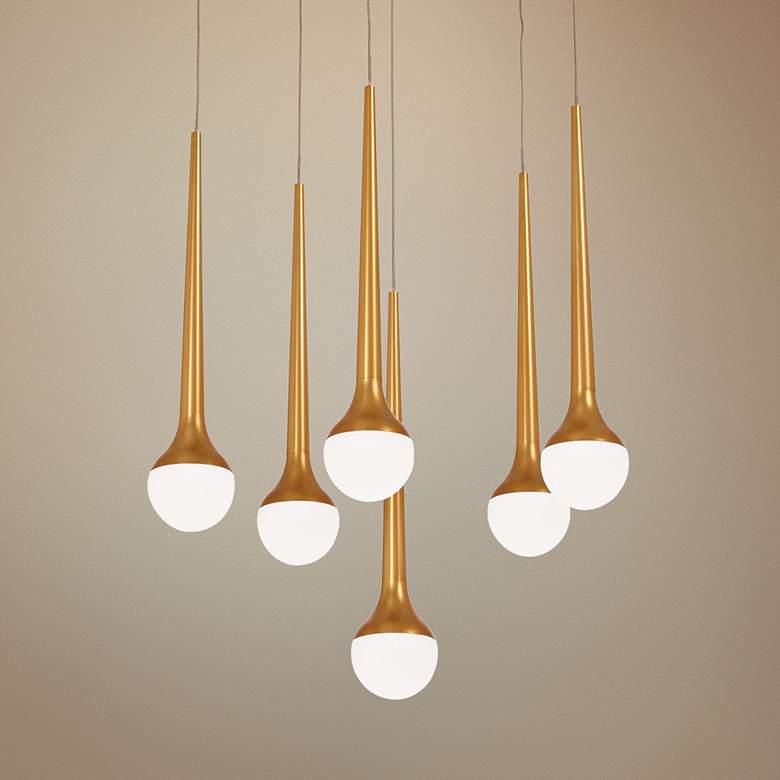 Image 1 Honey Drip 15 3/4" Wide Sunset Gold LED Multi Light Pendant