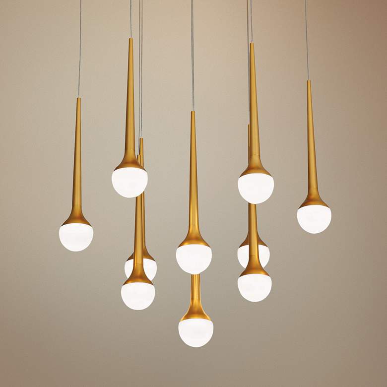 Image 1 Honey Drip 22" Wide Sunset Gold LED Multi Light Pendant