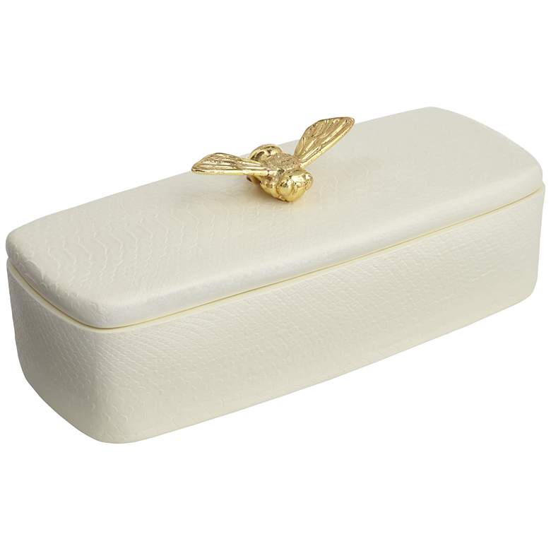 Image 2 Honey Jar Matte White Rectangular Box with Lid