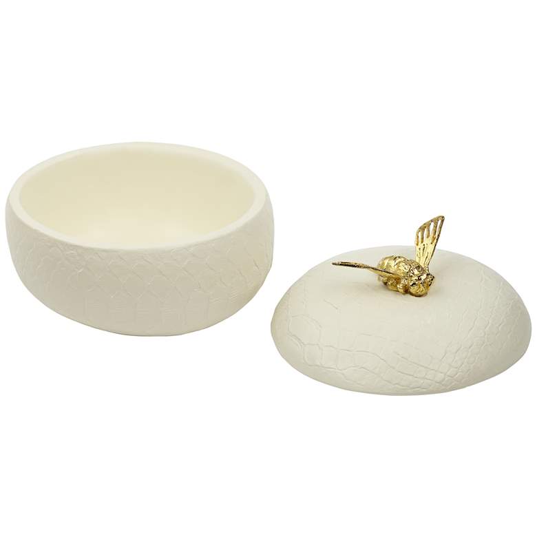 Image 7 Honey Pot Matte White Round Box with Lid more views