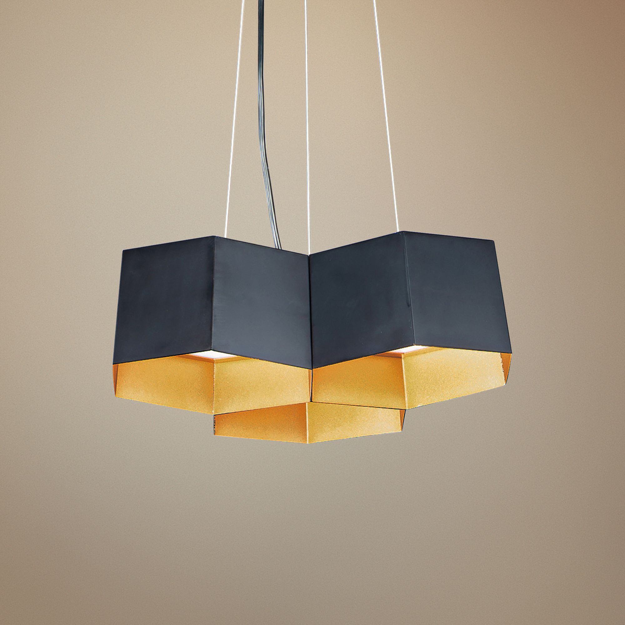 gold honeycomb pendant light