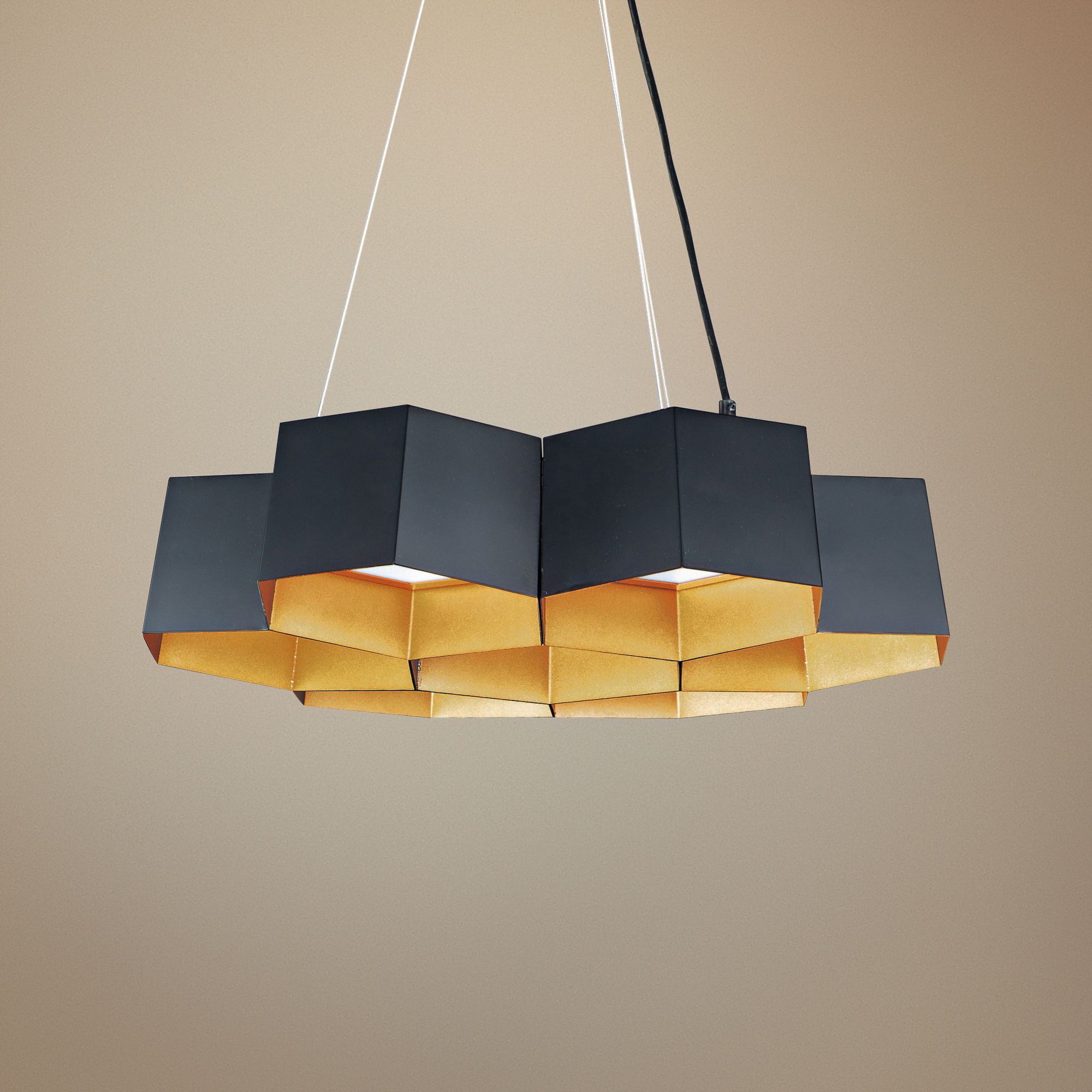 gold honeycomb pendant light