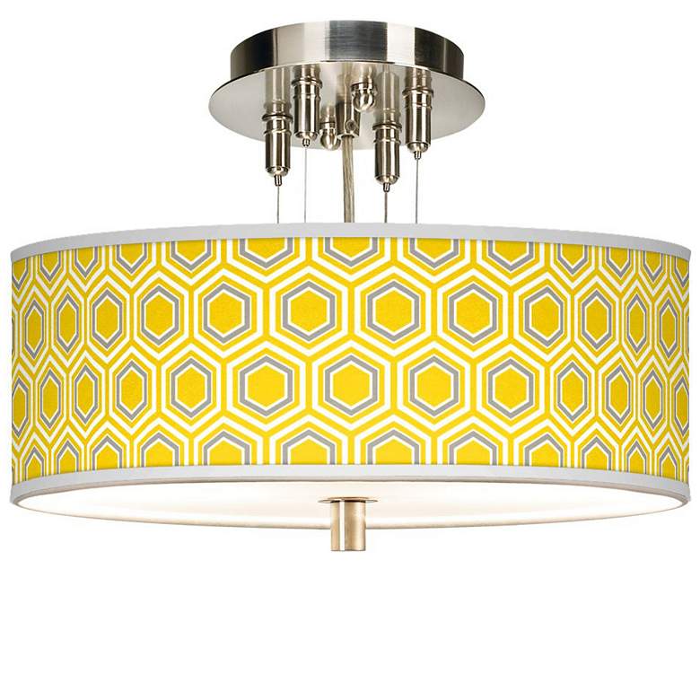 Image 1 Honeycomb Giclee 14 inch Wide Ceiling Light