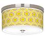 Honeycomb Giclee Nickel 10 1/4" Wide Ceiling Light