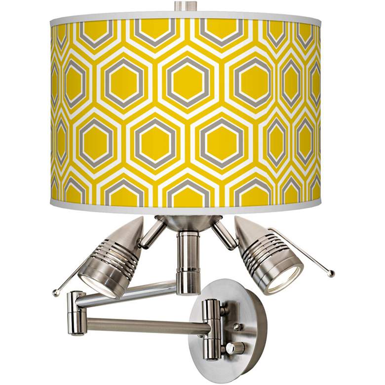 Image 1 Honeycomb Giclee Plug-In Swing Arm Wall Lamp