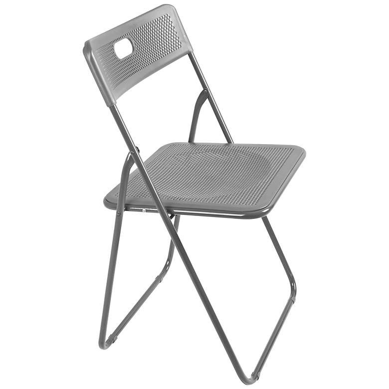 Image 1 Honeycomb Moon Mist Metal Indoor-Outdoor Folding Chair